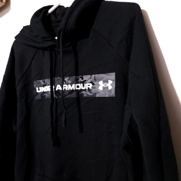 Under Armour Hoodie For Men Size Large Black With Pockets Warm - Picture 2 of 12
